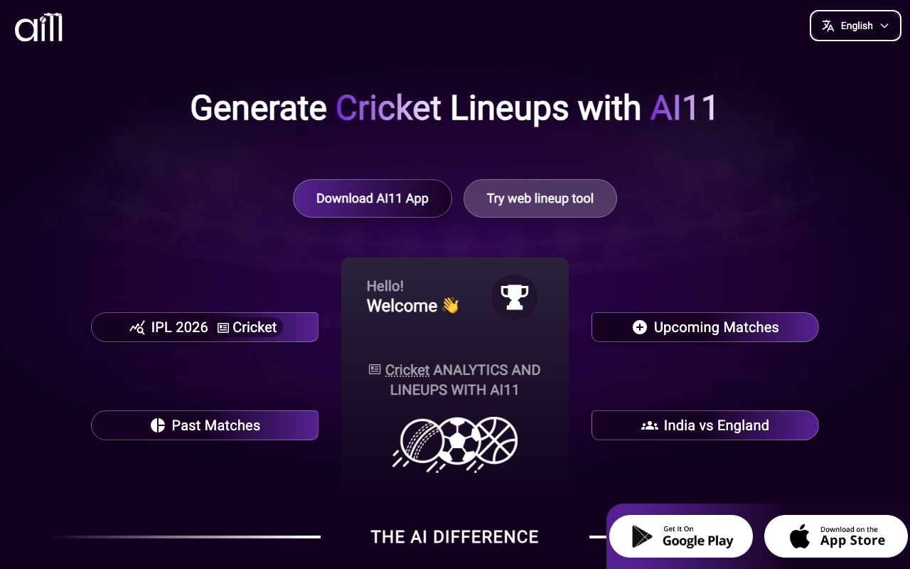 Ai11 Fantasy Cricket Optimizer Preview